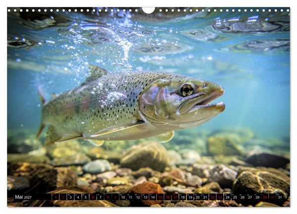Produktbild: Forellen im Fluss (Wandkalender 2027 DIN A3 quer), CALVENDO Monatskalender