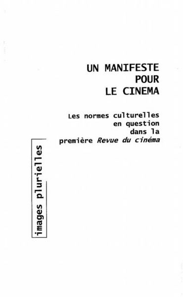 Produktbild: Un manifeste pour le cinema