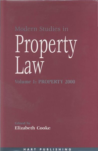 Produktbild: Modern Studies in Property Law - Volume 1