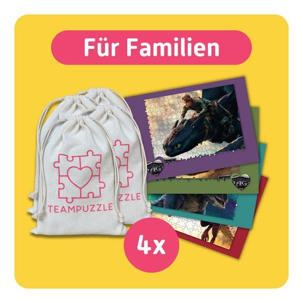 Produktbild: TEAMPUZZLE &ndash; Drachenz&auml;hmen leicht gemacht &ndash; 600 Teile &ndash; Puzzle mit gro&szlig;en & kleinen Teilen