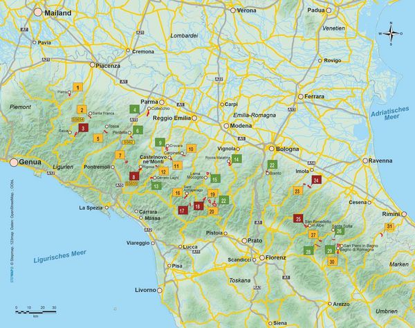 Produktbild: Emilia-Romagna 31 Touren im H&uuml;gel- und Bergland des Apennin