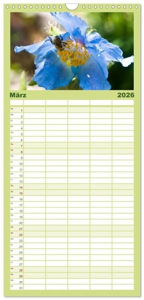 Produktbild: Familienplaner 2026 - Oasen der Ruhe 2026 / Geburtstagskalender mit 5 Spalten (Wandkalender, 21 x 45 cm) CALVENDO
