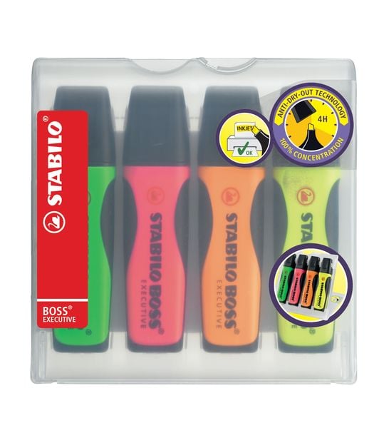 Stabilo Marker Boss Executive Farbmix 4er Set