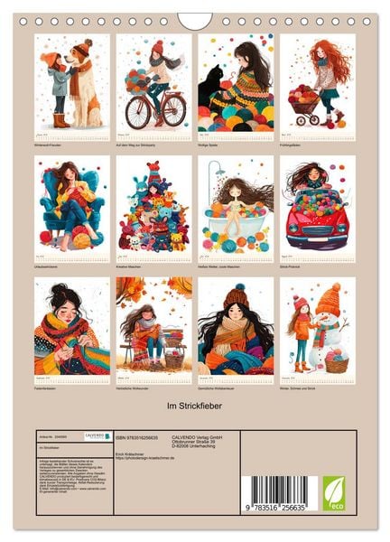Produktbild: Im Strickfieber (Wandkalender 2026 DIN A4 hoch), CALVENDO Monatskalender