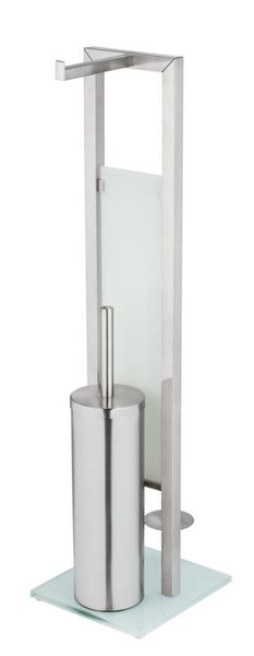 Produktbild: Geschlossene WC-Garnitur Mod. Rivalta Edelstahl, mit Toilettenpapier- und Ersatzrollenhalter