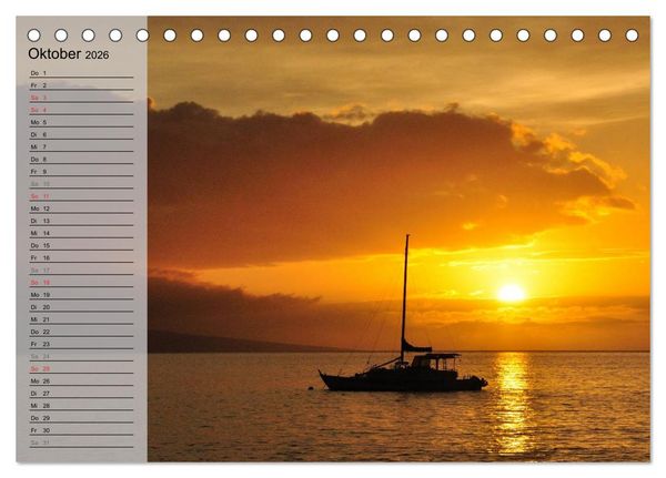 Produktbild: Land of Aloha - Hawaii Monatsplaner (Tischkalender 2026 DIN A5 quer), CALVENDO Monatskalender