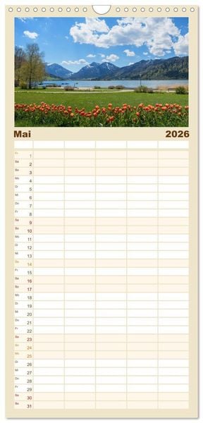 Produktbild: Familienplaner 2026 - Schliersee-Idylle mit 5 Spalten (Wandkalender, 21 x 45 cm) CALVENDO