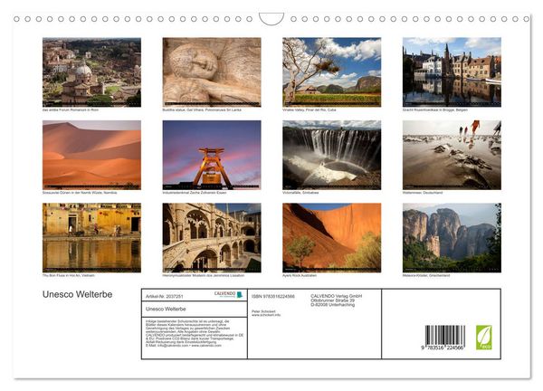 Produktbild: Unesco Welterbe (Wandkalender 2026 DIN A3 quer), CALVENDO Monatskalender