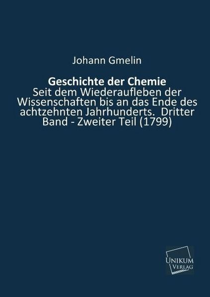 Produktbild: Gmelin, J: Geschichte der Chemie