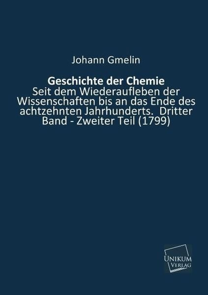 Produktbild: Gmelin, J: Geschichte der Chemie