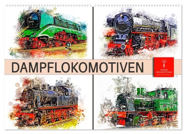Produktbild: Beeindruckende Dampflokomotiven (Wandkalender 2026 DIN A2 quer), CALVENDO Monatskalender