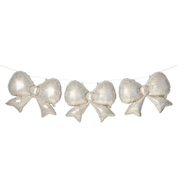 Produktbild: Folienballon Set, Schleifen, P&uuml;nktchen, Creme/Gold