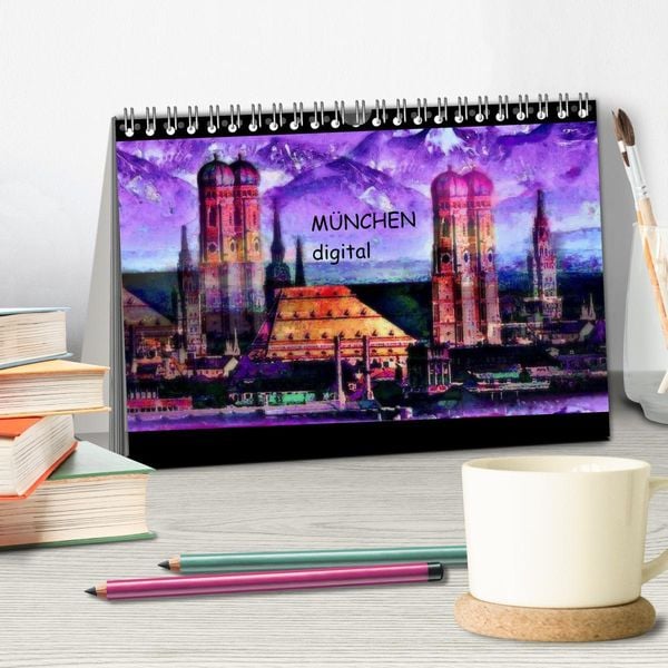 Produktbild: M&uuml;nchen digital (Tischkalender 2026 DIN A5 quer), CALVENDO Monatskalender