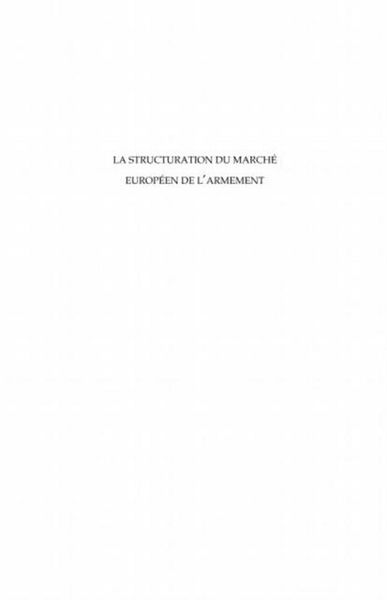 Produktbild: La structuration du marche europeen de l'armement