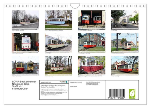 Produktbild: LOWA-Stra&szlig;enbahnen Naumburg-Gera-Sta&szlig;furt-Frankfurt/Oder (Wandkalender 2026 DIN A4 quer), CALVENDO Monatskalender