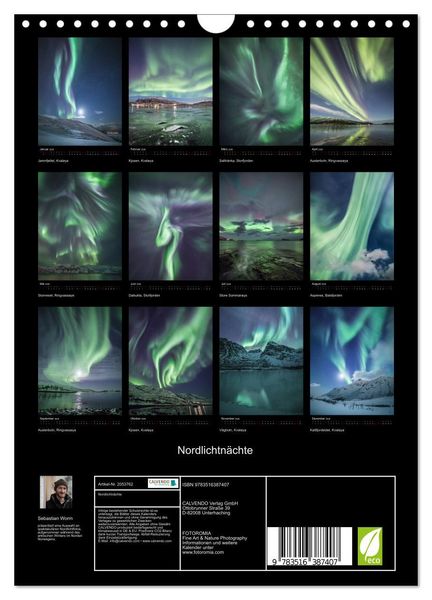 Produktbild: Nordlichtn&auml;chte (Wandkalender 2026 DIN A4 hoch), CALVENDO Monatskalender