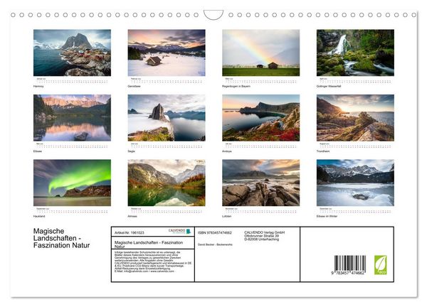 Produktbild: Magische Landschaften - Faszination Natur (Wandkalender 2026 DIN A3 quer), CALVENDO Monatskalender