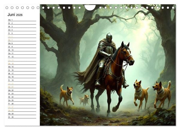 Produktbild: Rittertum und Mythos &ndash; Das Zeitalter der Ehre (Wandkalender 2026 DIN A4 quer), CALVENDO Monatskalender