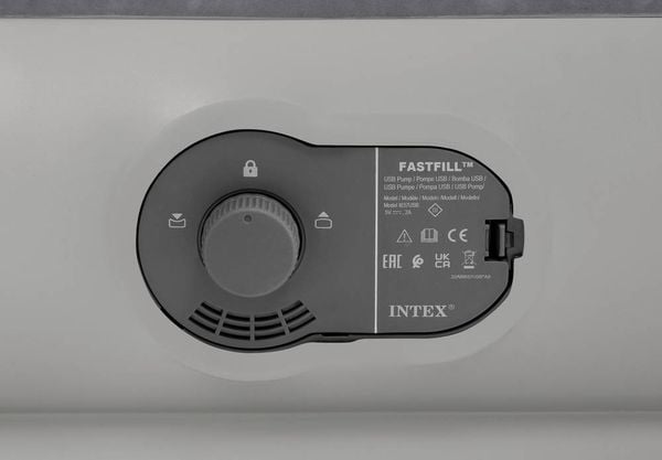 Produktbild: Intex 64112 TWIN DURA-BEAM PRESTIGE AIRBED W/FASTFILL USB PUMP Luftbett (L x B x H) 1910 x 990 x 300 mm Grau