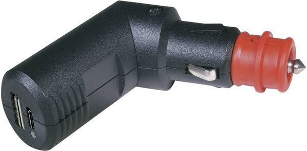Produktbild: ProCar Winkelbarer Doppel USB-C&reg;/A Ladestecker 12 V/5V Belastbarkeit Strom max.=3.6A 12V