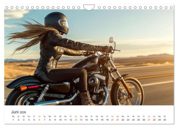 Produktbild: Frauen Power Motorrad (Wandkalender 2026 DIN A4 quer), CALVENDO Monatskalender