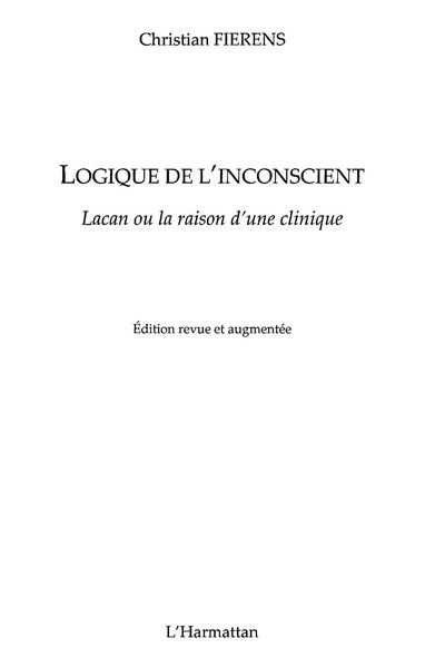 Produktbild: Logique de l'inconscient lacanou la rai