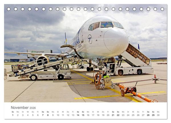 Produktbild: Gro&szlig;e und kleine Flieger am Flughafen (Tischkalender 2026 DIN A5 quer), CALVENDO Monatskalender
