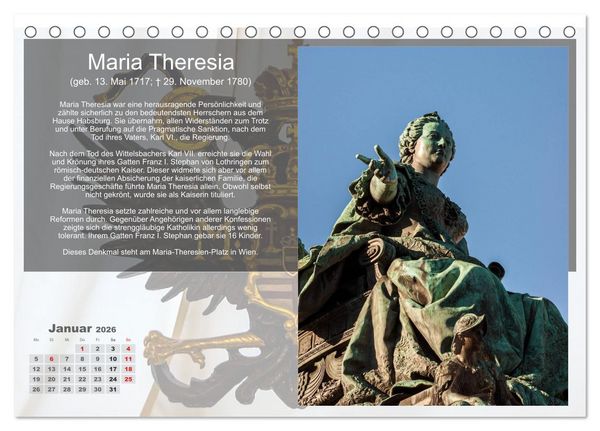 Produktbild: Auf den Spuren der Habsburger (Tischkalender 2026 DIN A5 quer), CALVENDO Monatskalender