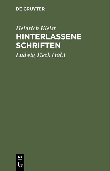 Produktbild: Hinterlassene Schriften
