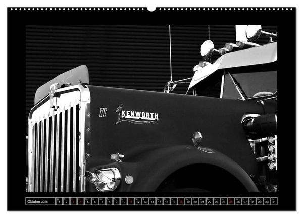 Produktbild: Kenworth W900A EXTHD - in schwarzwei&szlig; (hochwertiger Premium Wandkalender 2026 DIN A2 quer), Kunstdruck in Hochglanz