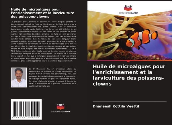 Produktbild: Huile de microalgues pour l'enrichissement et la larviculture des poissons-clowns