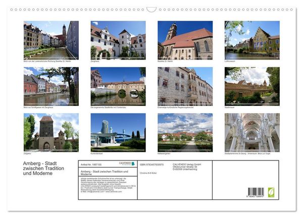 Produktbild: Amberg - Stadt zwischen Tradition und Moderne (Wandkalender 2026 DIN A2 quer), CALVENDO Monatskalender