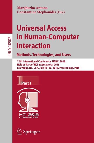 Produktbild: Universal Access in Human-Computer Interaction. Methods, Technologies, and Users