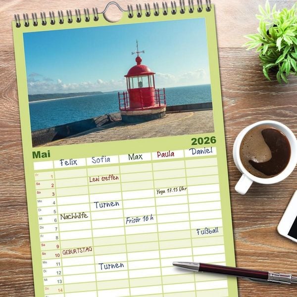 Produktbild: Familienplaner 2026 - Portugal - Das wundersch&ouml;ne Land am Atlantik. mit 5 Spalten (Wandkalender, 21 x 45 cm) CALVENDO