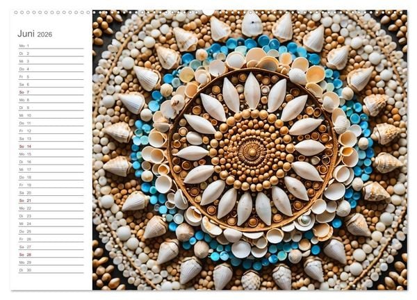 Produktbild: Natural Mandalas - Kraftvolle KI Mandalas aus Naturmaterialien (hochwertiger Premium Wandkalender 2026 DIN A2 quer), Kunstdruck in Hochglanz