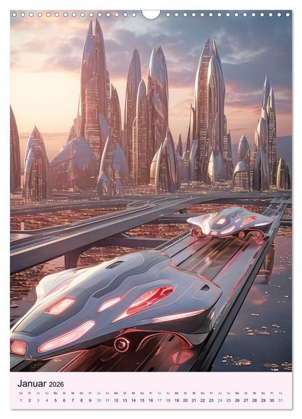 Produktbild: Sci-fi Welten - Fantasiebilder (Wandkalender 2026 DIN A3 hoch), CALVENDO Monatskalender