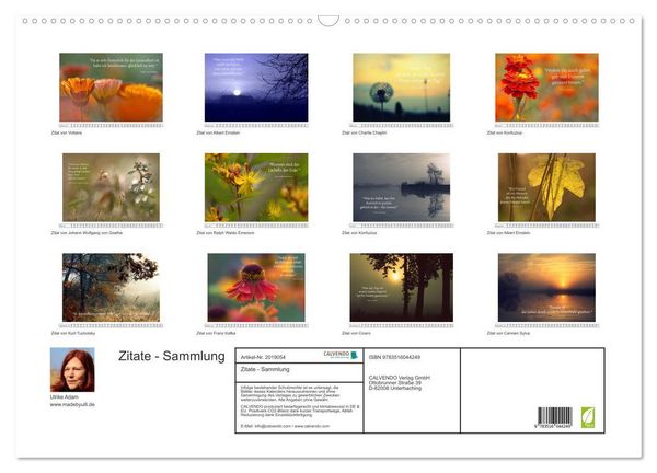 Produktbild: Zitate - Sammlung (Wandkalender 2026 DIN A2 quer), CALVENDO Monatskalender