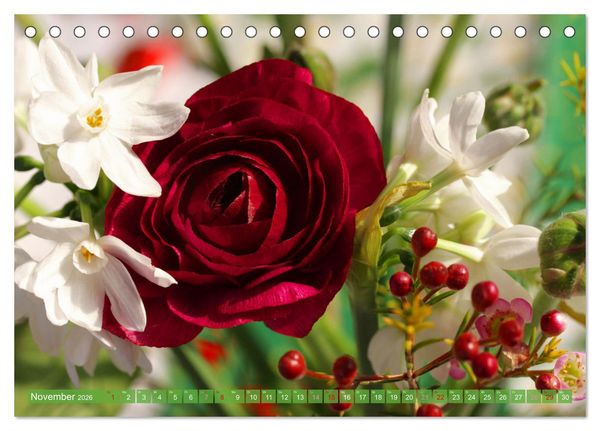 Produktbild: Blumen - Eine bunte Mischung (Tischkalender 2026 DIN A5 quer), CALVENDO Monatskalender
