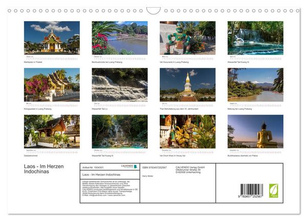 Produktbild: Laos - Im Herzen Indochinas (Wandkalender 2026 DIN A3 quer), CALVENDO Monatskalender