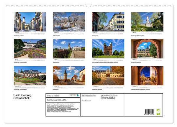 Produktbild: Bad Homburg Schlossblick (Wandkalender 2027 DIN A2 quer), CALVENDO Monatskalender