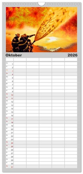 Produktbild: Familienplaner 2026 - Feuerwehr - mein Kalender mit 5 Spalten (Wandkalender, 21 x 45 cm) CALVENDO