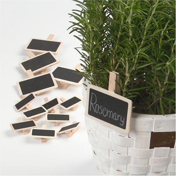 Produktbild: Creativ Company Tafel mit Klammern, Gr&ouml;&szlig;e 4x2 cm, 12 Stk