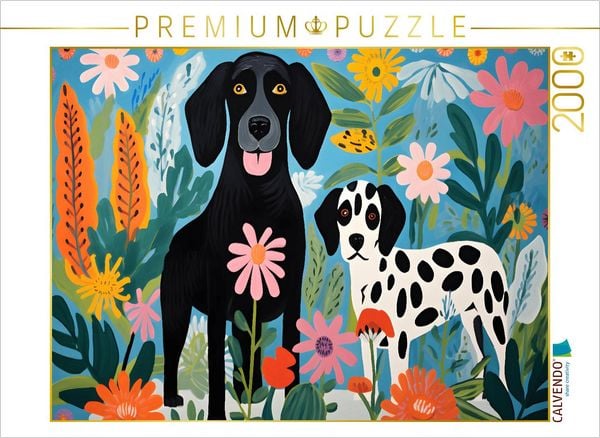 Produktbild: CALVENDO Puzzle Zwei Hunde spielen im Garten | 2000 Teile Lege-Gr&ouml;&szlig;e 90x67cm Foto-Puzzle f&uuml;r gl&uuml;ckliche Stunden