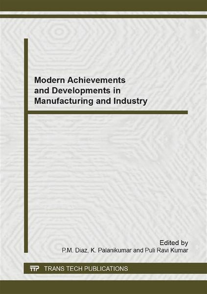 Produktbild: Modern Achievements and Developments in Manufacturing and Industry