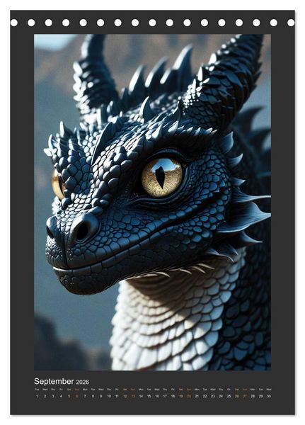 Produktbild: Enchanted Dragons: A year full of little wonders (Desk Calendar 2026 DIN A5 portrait), CALVENDO 12 Month DeskCalendar