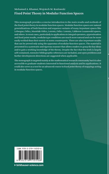 Produktbild: Fixed Point Theory in Modular Function Spaces