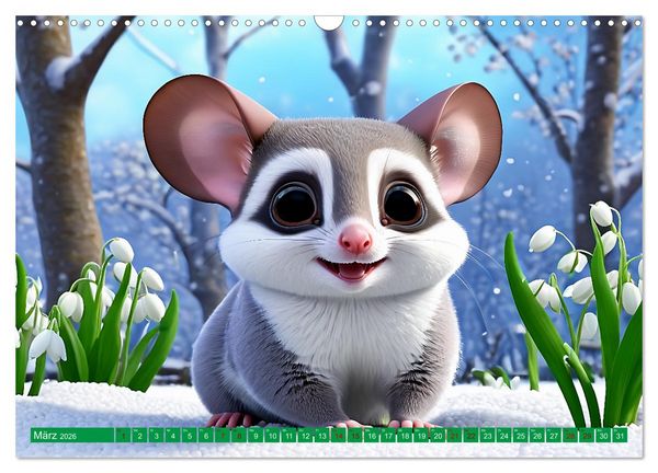Produktbild: Niedliche Flugh&ouml;rnchen - Sugar Glider Jahresreise (Wandkalender 2026 DIN A3 quer), CALVENDO Monatskalender