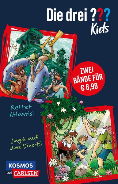 Produktbild: Die drei ??? Kids: Doppelband mit Rettet Atlantis! und Jagd auf das Dino-Ei