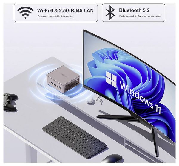 Produktbild: GEEKOM Mini PC Mini A5, AMD R5-7530U 16 GB+512GB 4K AMD Ryzen 5 Mobile Processor 4.5GHz 16GB RAM 512GB SSD AMD Radeon-Grafik Win