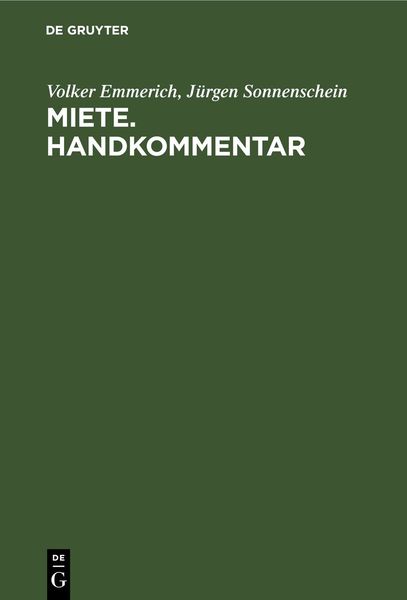Produktbild: Miete. Handkommentar